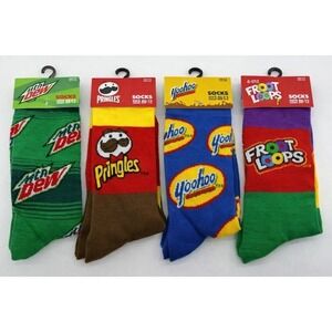 Crazy Socks 4 Pairs of Print Socks New 0083